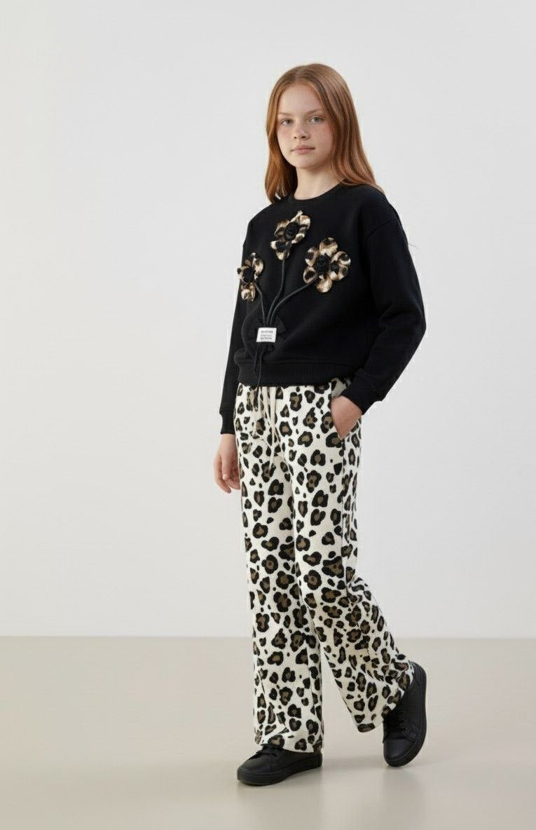 LEOPAR 3 D ÇİÇEKLİ EŞOFMAN TAKIM