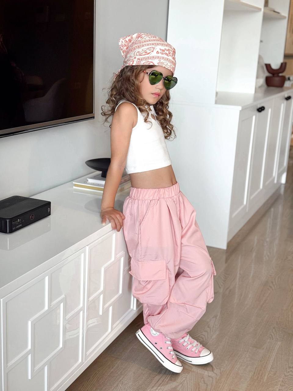 PARAŞÜT PANTALON CROP TAKIM