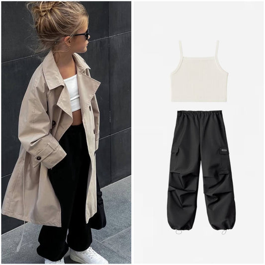 PARAŞÜT PANTALON CROP TAKIM