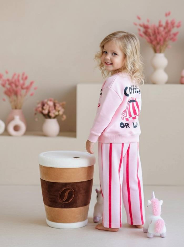 COFFEE LİNE SWEATSHİRT ve KOT DOKUMA PANTOLON